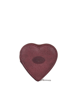 Mulberry Heart Shaped Coin Purse, Leather, Maroon, 2*